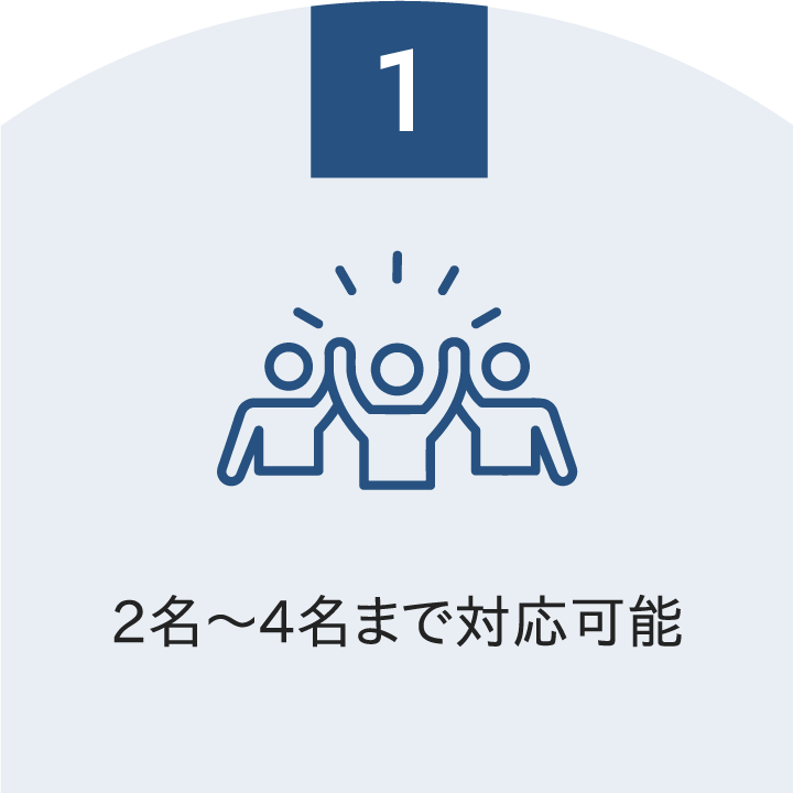 2名～4名まで対応可能